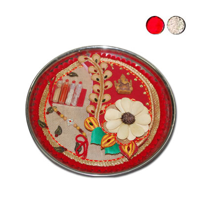 "Rakhi Thali - RT-2350 A -code 009 - Click here to View more details about this Product